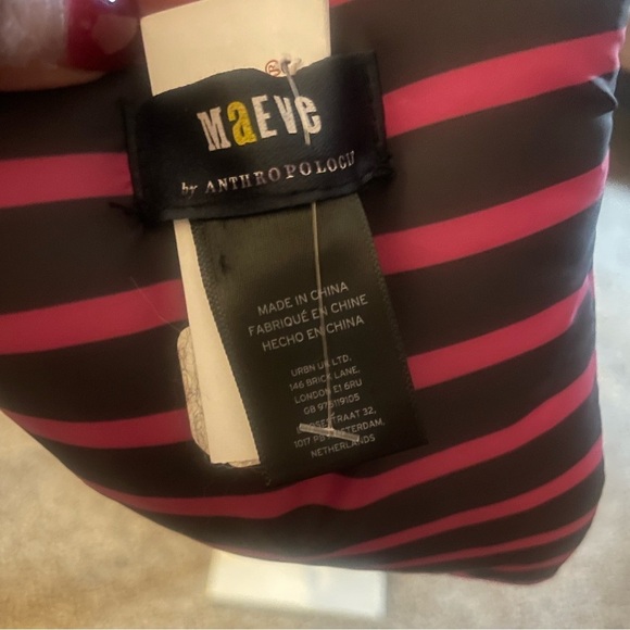 Maeve by Anthropologie Navy & Purple Striped Quilted Puffer Scarf, Versatile NWT - Picture 4 of 6